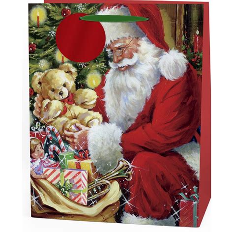 John Sands Christmas Gift Bag Traditional Santa Large Each Woolworths