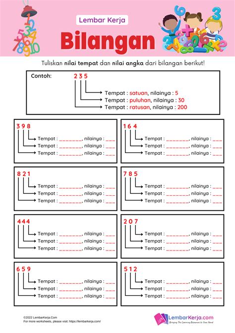 Nilai Tempat Dan Nilai Angka Lembarkerja