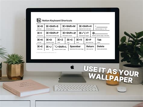 Notion Keyboard Shortcuts And Commands Cheatsheet Digital Wallpaper