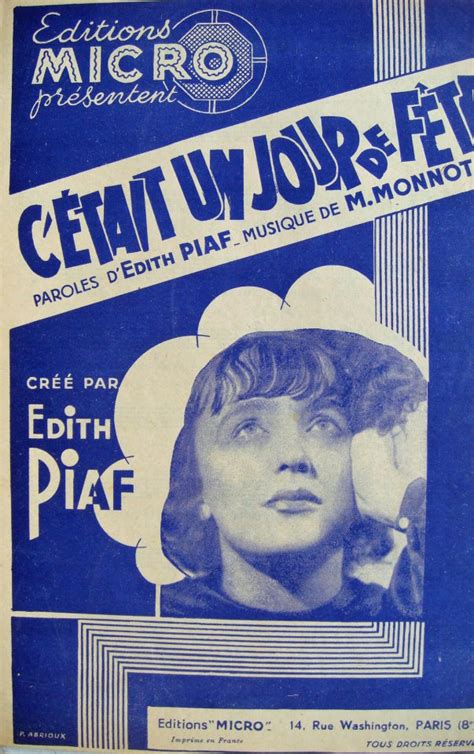 Édith Piaf En Español C était Un Jour De Fête