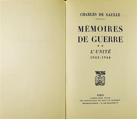 Proantic De Gaulle M Moires De Guerre Volumes Plon D