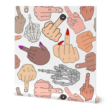 Middle Fingers Wallpaper Spoonflower