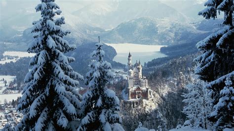 Fondos De Pantalla Lago Cielo Nieve Invierno Rama Castillo