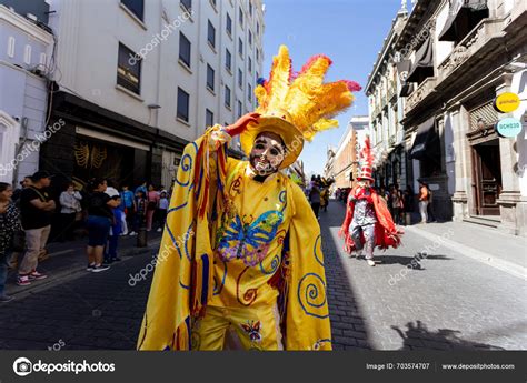 Mexican Carnival Mexican Dancers Recognized Huehues Bright Typical ...