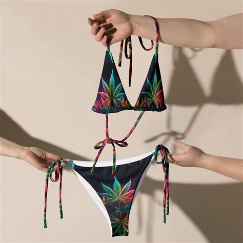 Cannabis Print String Bikini Stoned Earthers