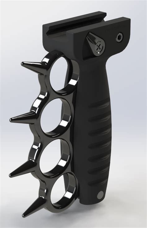 AR 15 Accessories: AR 15 Foregrip with Spiked Brass Knuckles (Black/Anodized) – Florida Gun ...