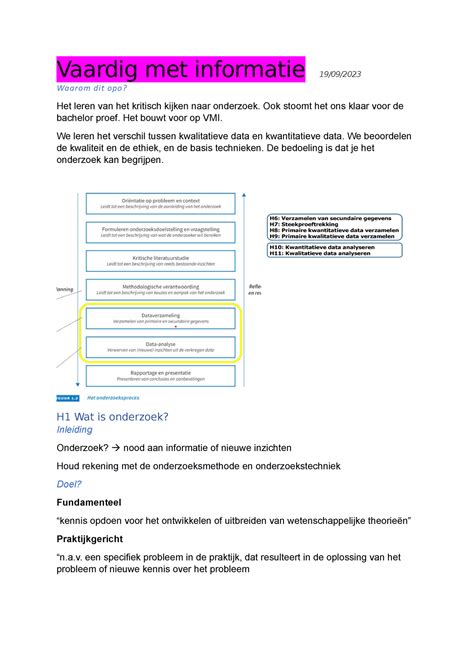 Vaardig Met Data 19 Samenvatting College 1 Vaardig Met Informatie