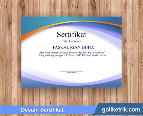 Download 30 Desain Sertifikat Elegan Gratis Format Docx Word Dan Cdr Goliketrik