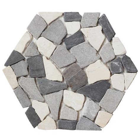 Hexagon Sumatra Mix 9 7 8 X 11 3 4 Pebble Mosaic Tilelelo