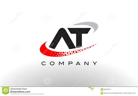 At Modern Letter Logo Design With Red Dotted Swoosh Stock Vector