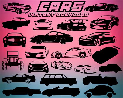 Car Svg Bundle 23 Images Vehicle Svg Sport Car Svg Vintage Car Muscle Car Svgcar Clipart