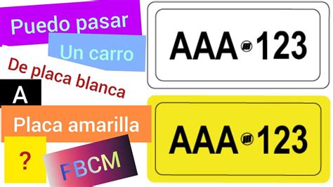 ¿cuál Es La Diferencia Entre Placas Blancas Y Amarillas Brand Cars