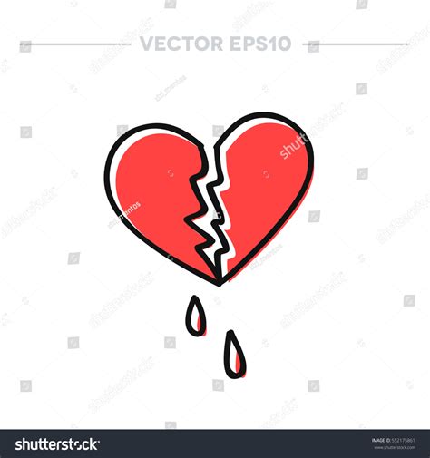 Doodle Icon Broken Heart Vector Illustration Stock Vector Royalty Free 552175861 Shutterstock