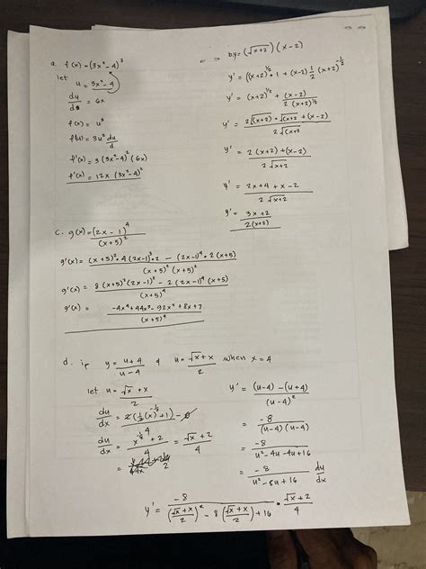 Solved 4 Differentiate The Following Simplify Your Derivatives As Course Hero