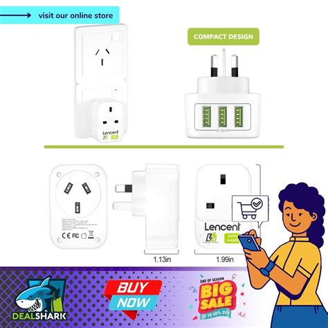 Uk To Australia China Plug Adapter With 3 Usb Ports Lencent Grounded Australian Travel Adapter