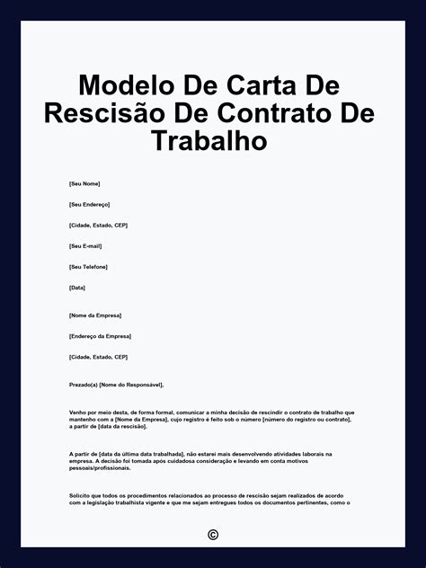 O Que É Rescindir Contrato De Trabalho - Modelo De Carta De Rescisão De Contrato De Trabalho