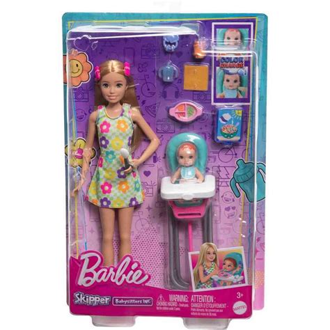 barbie skipper doll playset  accessories babysitting set blonde
