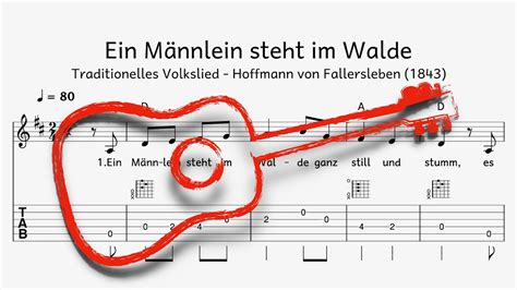 Gitarre Ein Männlein steht im Walde Tabulatur Melodie Akkorde Text