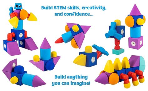 Blockaroo Magnetic Foam Building Blocks STEM Construction Toy For