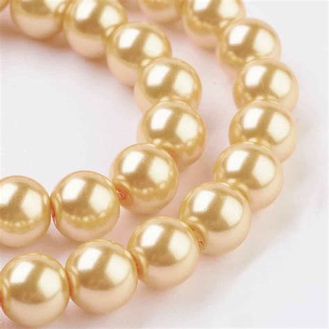 Gorgeous Golden Glass Pearl Beads Pearl Feel And Shine