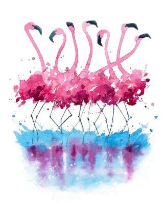 Poster Aquarell Flamingo Nach Ma Myredro De