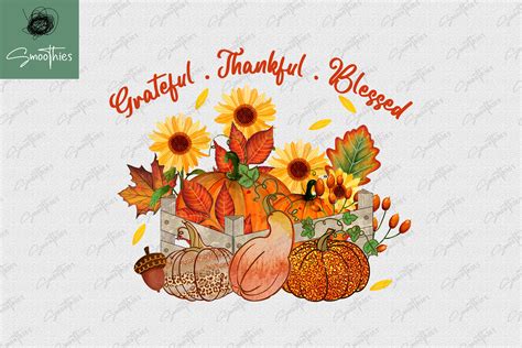 Grateful Thankful Blessed Pumpkin Design By Zemira Thehungryjpeg