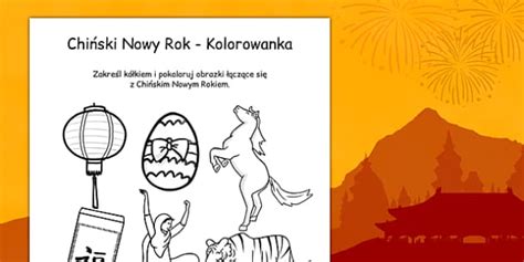 Chinese New Year Colouring Activity Polish Twinkl