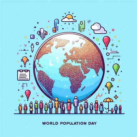 Premium Vector World Population Day Vector Illustration Poster Banner Concept