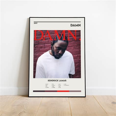 Kendrick Lamar Damn Album Cover Print Poster Minimalist Album Cover ...