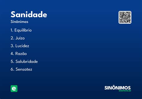 O Que Significa Sanidade - Sanidade - Significado e Sinônimo - escreva.ai