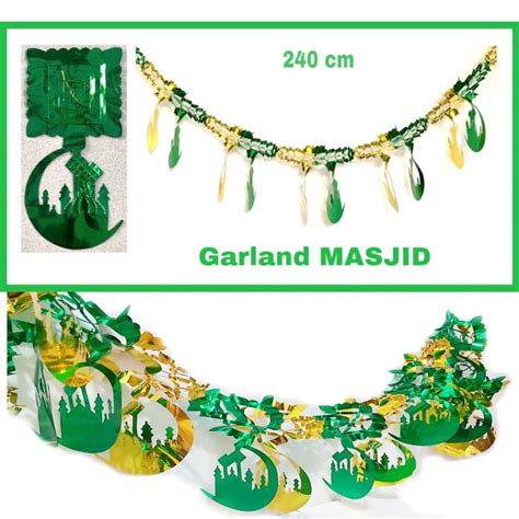 Jual Dekorasi Slinger Garland Hiasan Tarik Foil Ramadhan Lebaran Idul