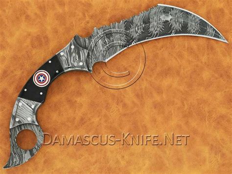 Full Tang Handmade Big Karambit Damascus Steel Hunting Knife Edhk720