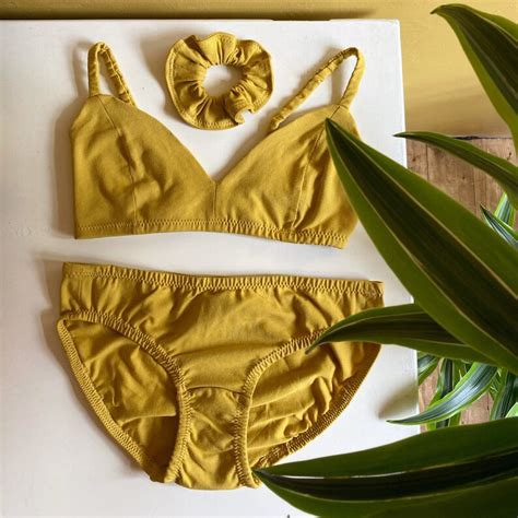 Sunflower Organic Cotton Lingerie Set Etsy Canada