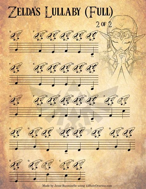 Zelda S Lullaby Ocarina Music Ocarina Tabs Music Chords