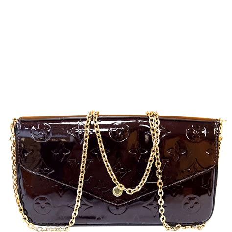 Louis Vuitton Felicie Pochette Vernis Crossbody Bag Amarante