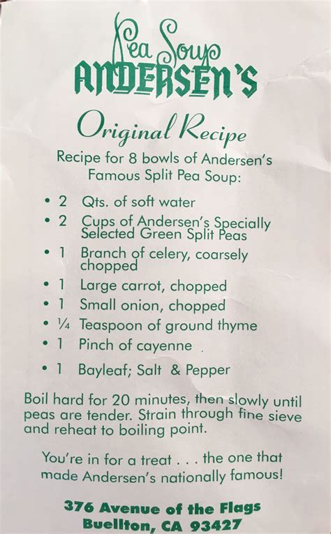 Anderson’s Pea Soup | Pea soup, Delicious soup recipes, Split pea soup ...