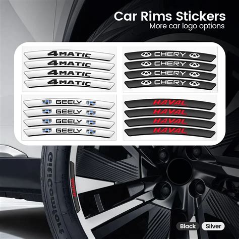 4pcs Aluminum Car Wheel Rims Racing Sticker Adhesive Badges Auto