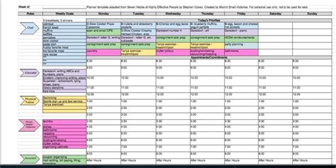 Weekly Schedule Template Google Docs | planner template free