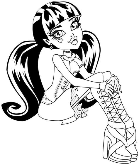 Cute Draculaura Coloring Page Download Print Or Color Online For Free