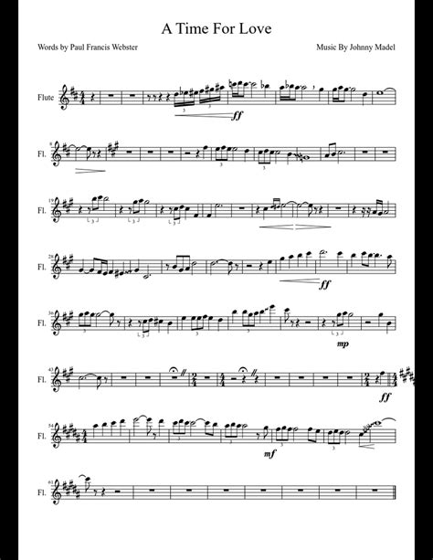 A Time For Love Sheet Music Download Free In Pdf Or Midi