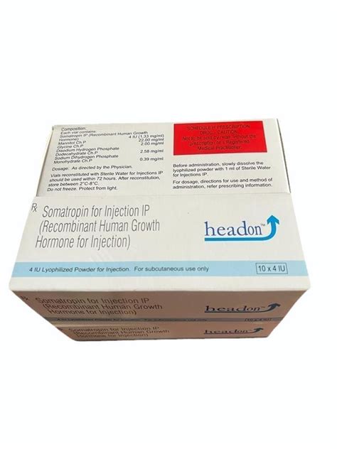 Sun Pharma Hgh Headon 40iu Human Growth Hormones Somatropin At 6500