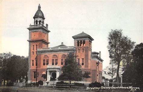 Warren Arkansas Bradley Court House Street View Antique Postcard K37641 ...