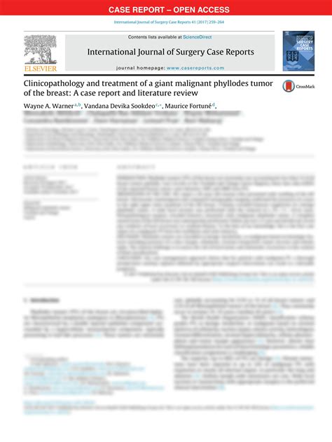 Solution Clinicopathology And Treatment Of A Giant Malignant Phyllodes