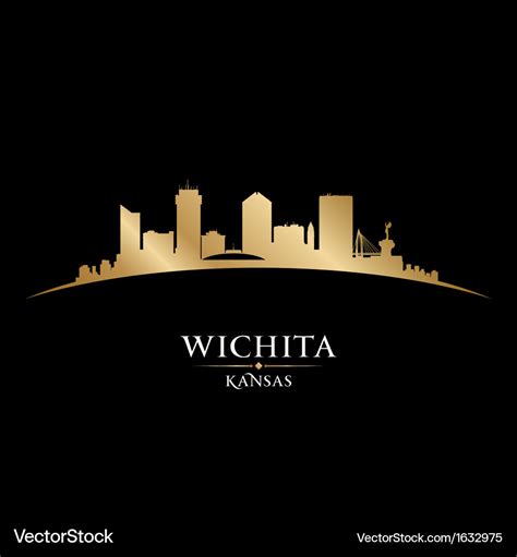 Wichita kansas city skyline silhouette Royalty Free Vector