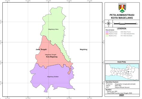 Peta Administrasi Kota Magelang, Provinsi Jawa Tengah ~ NeededThing