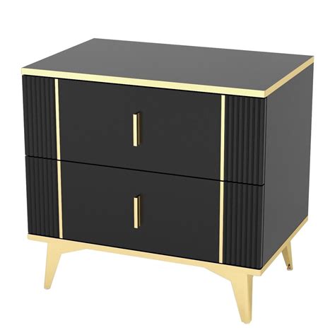 Epowp Black Nightstand For Bedroom Living Room Side Table With Storage