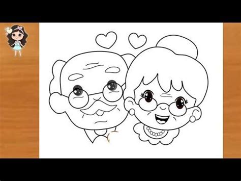 draw grandparents easy step  step grandparents day poster
