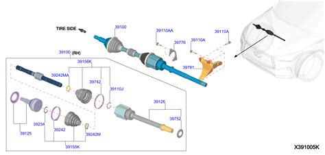 Infiniti M37 Cv Axle Left Front 39101 5VS0A Genuine Infiniti Part