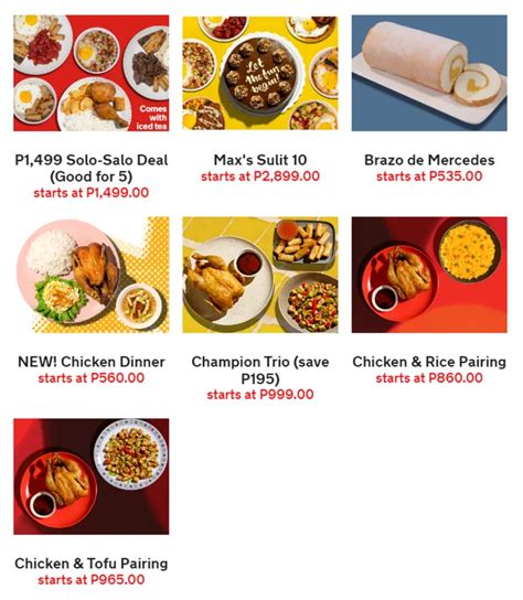 Max S Menu Price In Philippines Update