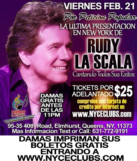 RUDY LA SCALA SU ULTIMA PRESENTACION EN NY POR PETICION POPULAR Tickets in ELMHURST, NY, United ...